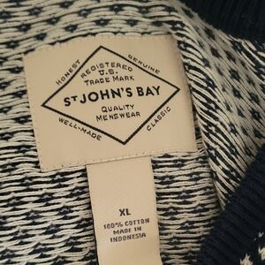 St. John's Bay Men's Sweater in Navy and Cream